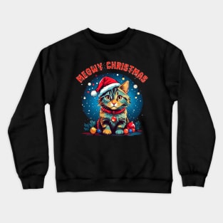 meowy catmas christmas cat Crewneck Sweatshirt